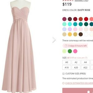 Azazie strapless dress